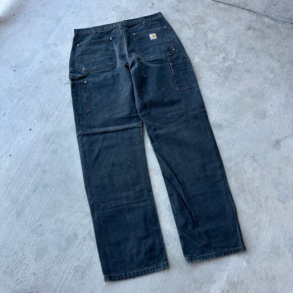 Vintage Y2K Carhartt black double knee work wear carpenter pants - Picture 5 of 7